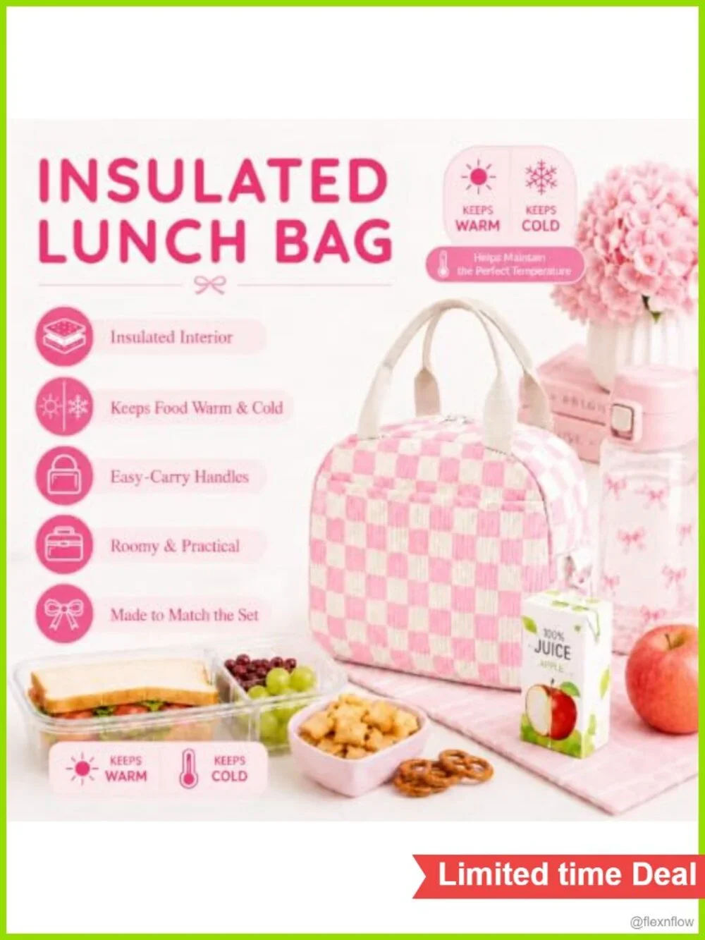 Corduroy 3-Piece School Set Backpack Lunch Bag Pencil Case Girls